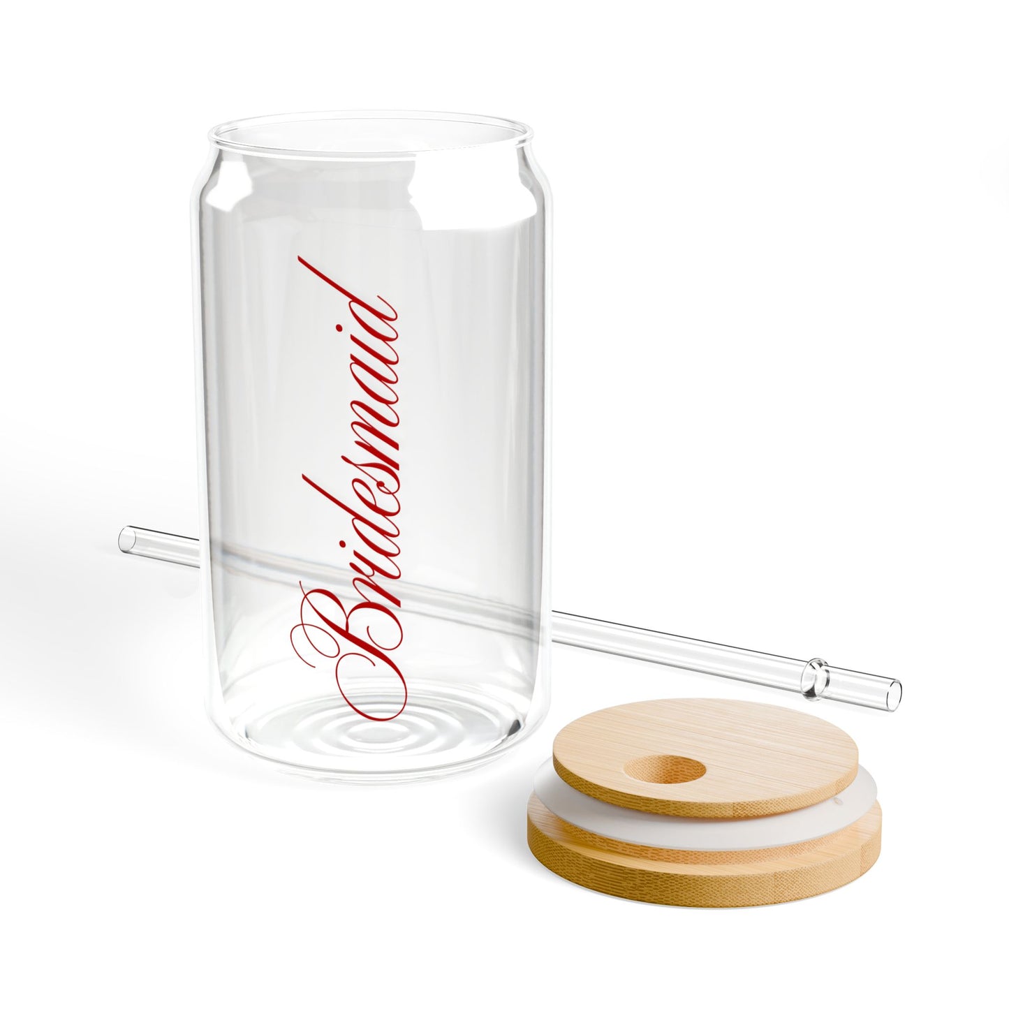 Cherry Bridesmaid Glass Sipper — 16oz Clear Tumbler