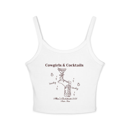Cowgirls & Cocktails Tank Top — Western Cowgirl Spaghetti Strap Crop