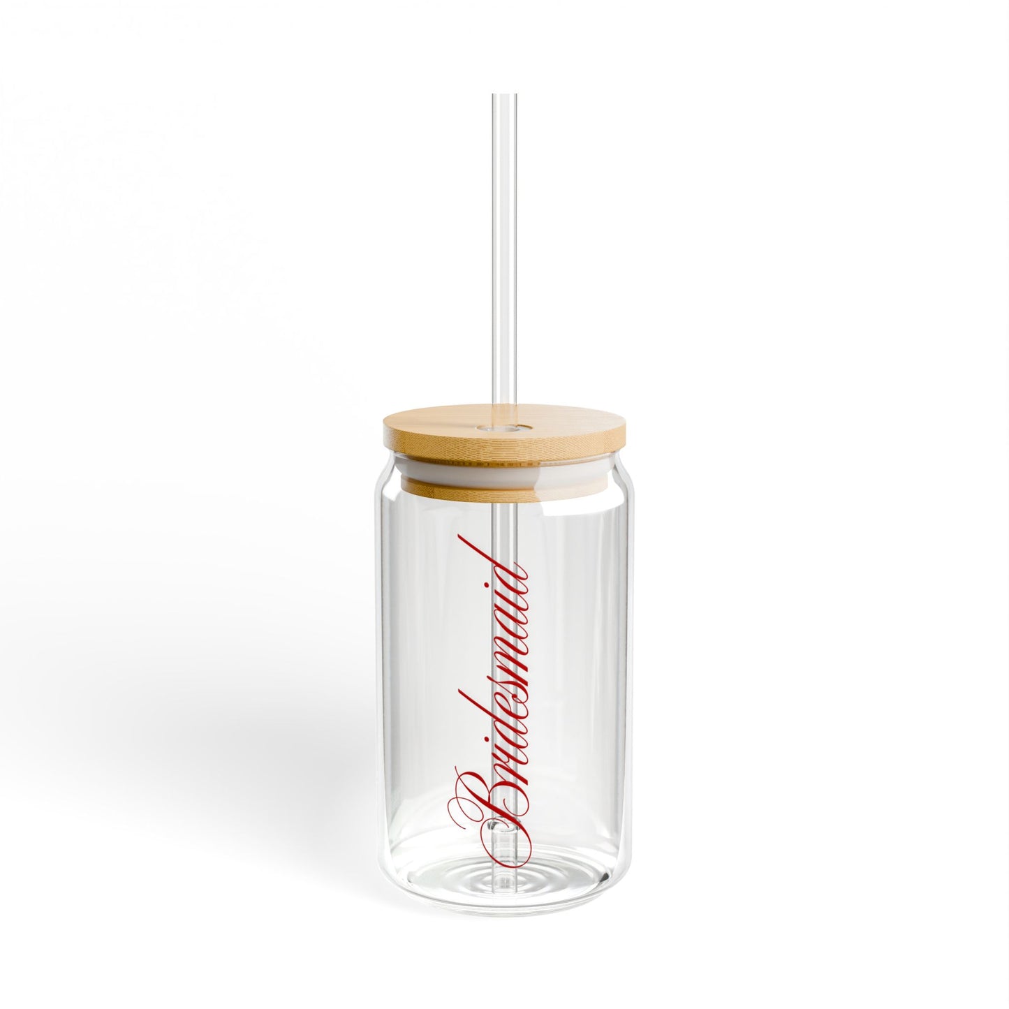 Cherry Bridesmaid Glass Sipper — 16oz Clear Tumbler